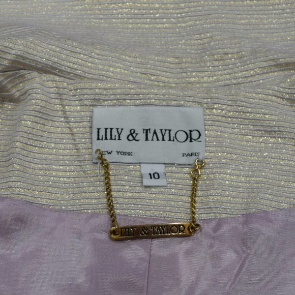 LILY & TAYLOR Ivory long sleeve formal jacket NY/Paris, size 10 - Picture 3 of 3